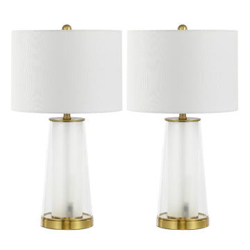 Tryon Modern Minimalist Glass/Iron Nightlight LED Table Lamp - JONATHAN Y